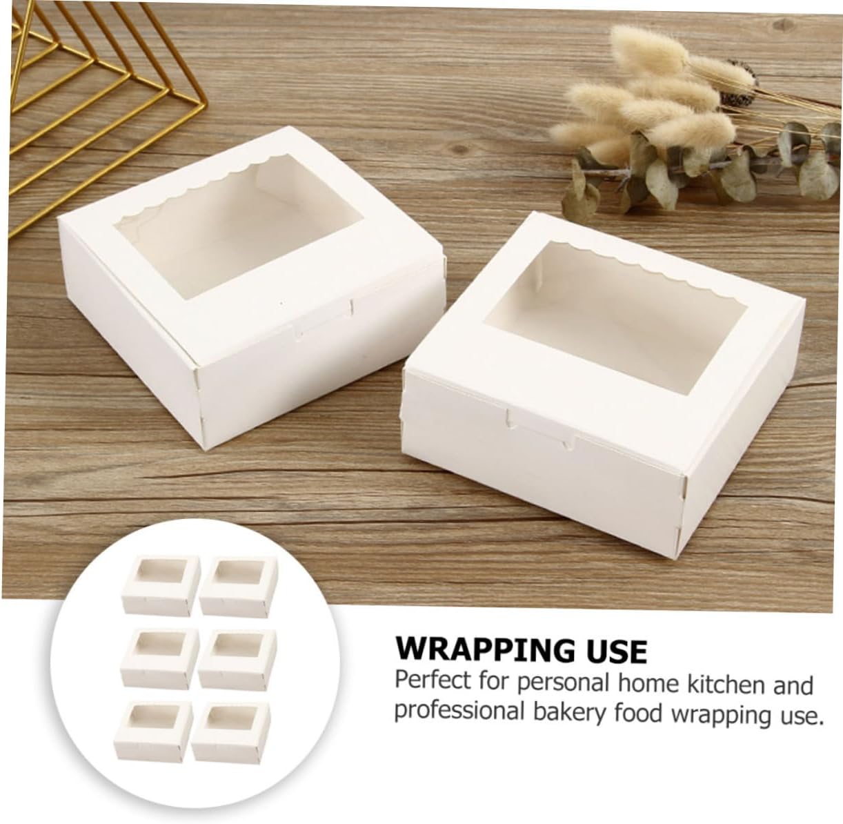 Cabilock 10Pcs Clamshell Dessert Packing Boxes Premium Quality Cake Wrapping Paper Box Cookies and Candy for Home Kitchen and Bakery Use
