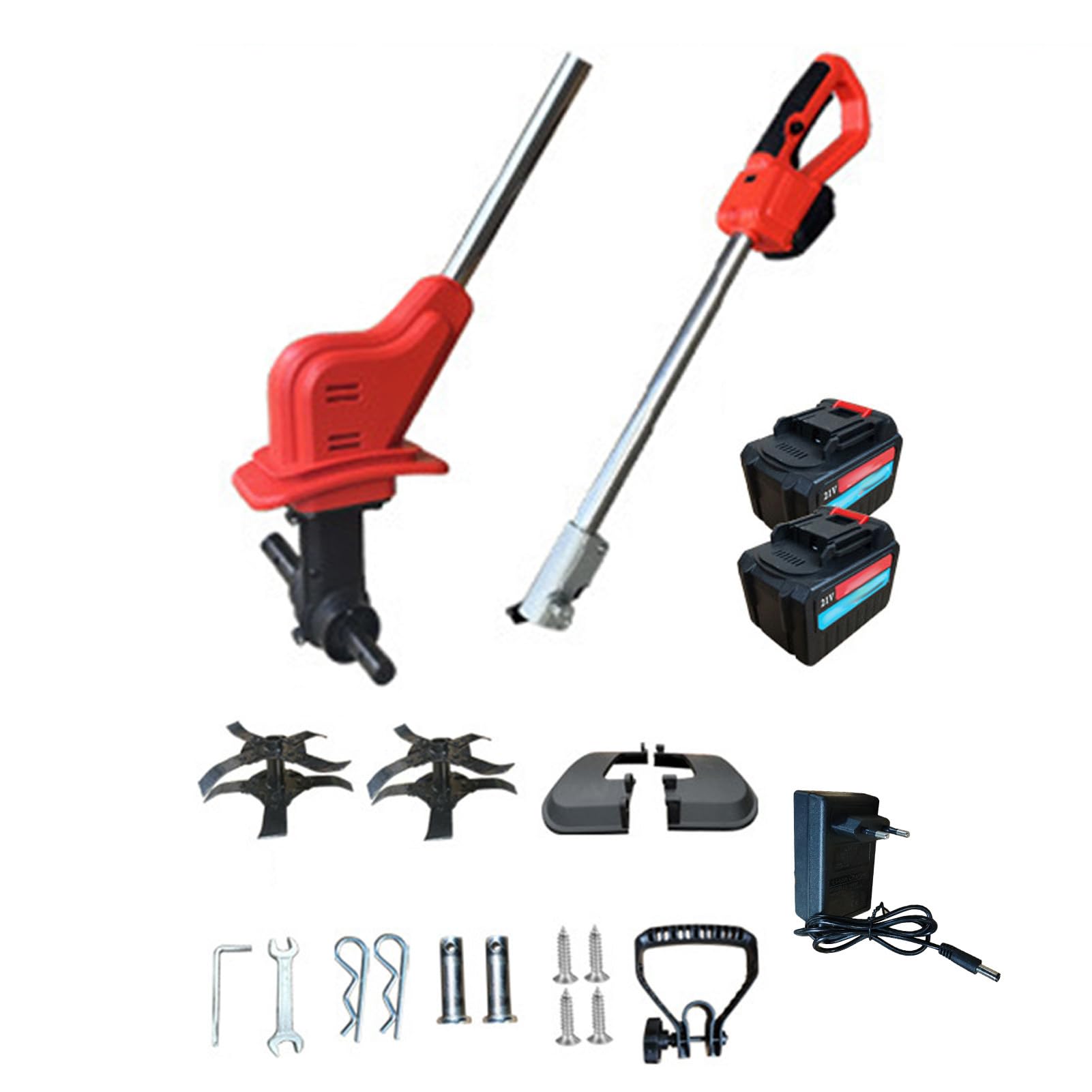 Motozappa elettrica Coltivatore Display digitale Maniglia ergonomica leggera 2 Motozappa da giardino a batteria per giardinaggio domestico Materiale ABS Batteria 21V 4000mAh