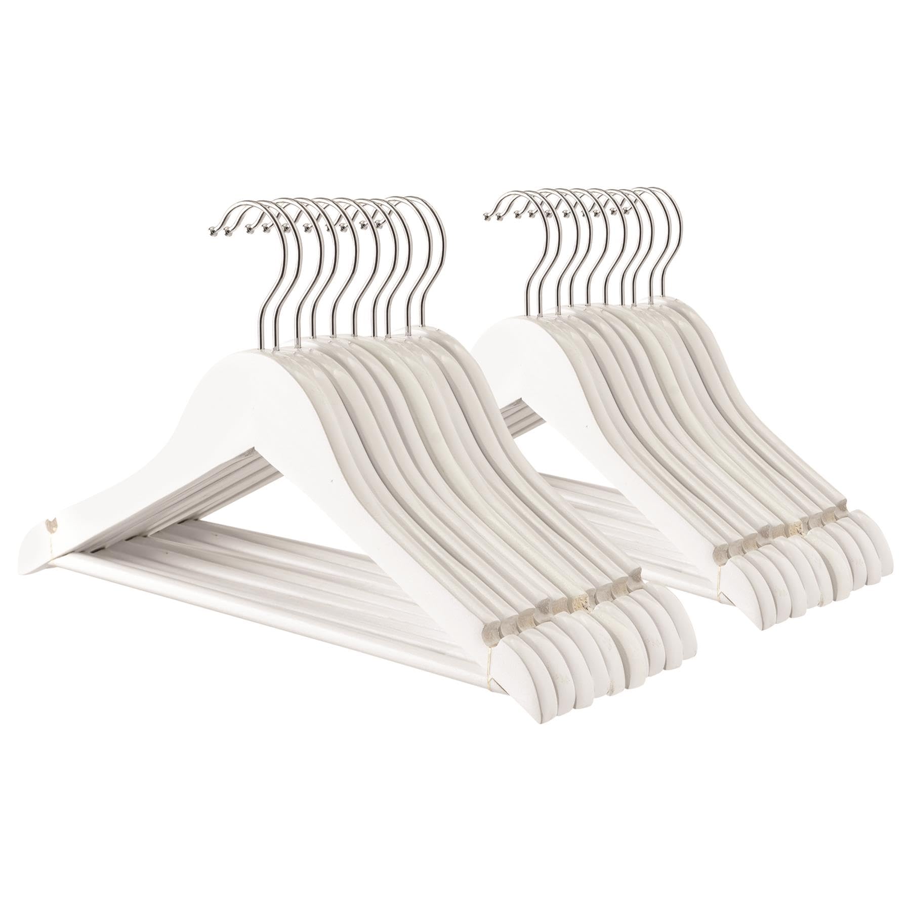Harbour Housewares 20X Strong White Children's Coat Hangers With 360 Degree Rotatory HookClothes Hangers With Notches & Bar from B&Q