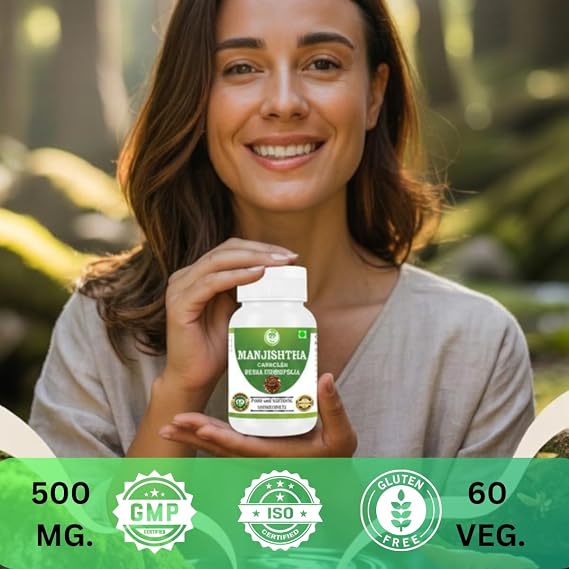 manjistha (Rubia cordifolia) Capsules | 100% Containing Natural Product | Combo Pack of 4 x 60 x 500 mg. Veg Capsules. (4)