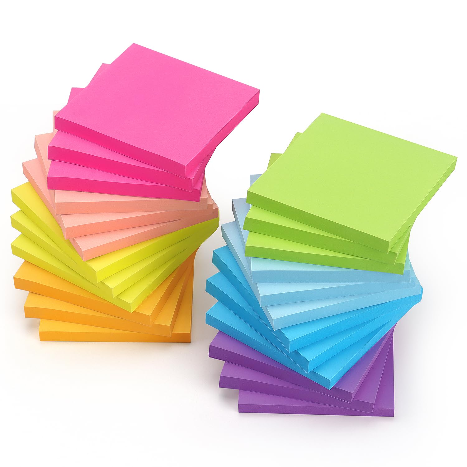Early Buy 24 Pads Sticky Notes 8 Bright Color Self-Stick Notes 3 in x 3 in, 60 Sheets/Pad