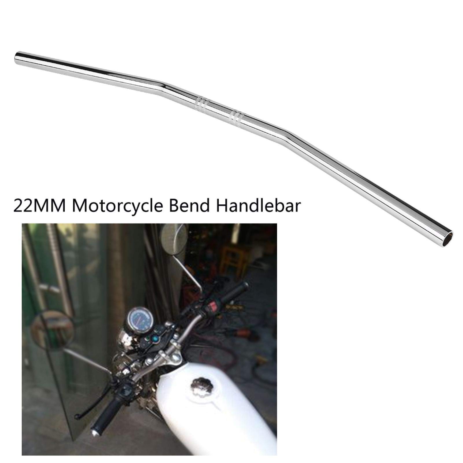 KIMISS Manubrio per moto in ferro 7/8 pollici 22MM Drag Bar Manubrio nero argento(Argento)