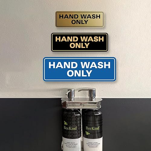 Miniatura 6 de All Quality Letrero estándar para lavar a mano, letrero para fregadero de cocina con fácil instalación, color blanco, mediano (1 unidad)