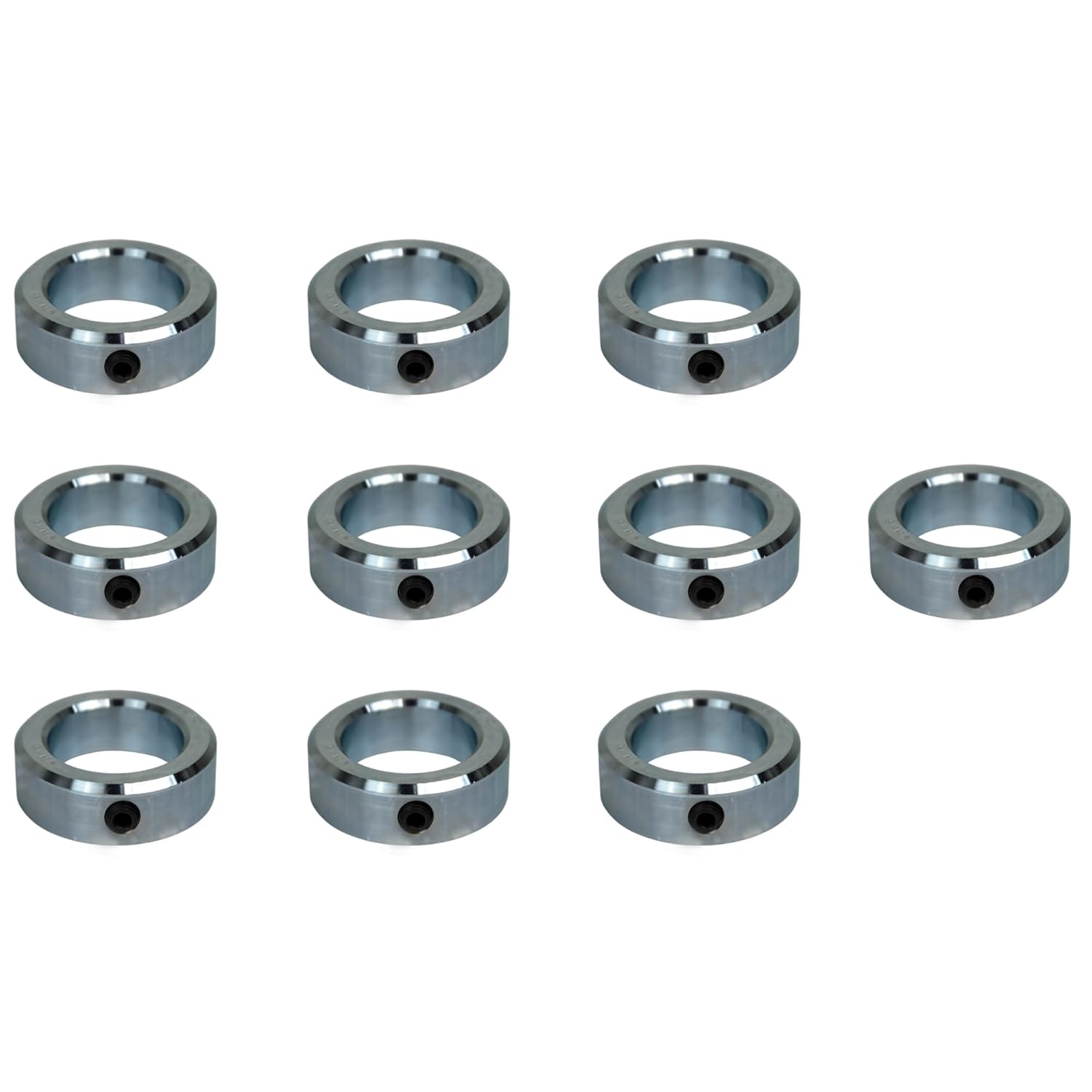 Jeremywell 1-11/16 Bore Zinc Plated Set Screw Shaft Collar OD 2-1/2 Width 13/16 (10 PCS)