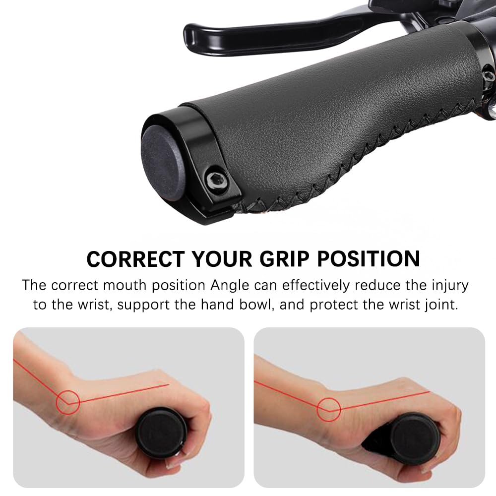 Puños Bicicleta MTB, Manillar Ergonómicos, Amortiguadores y Antideslizantes de Aluminio con Doble Cerradura para de MTB de 22 mm, Bicicleta Eléctrica, BMX, Bicicleta Plegable, etc