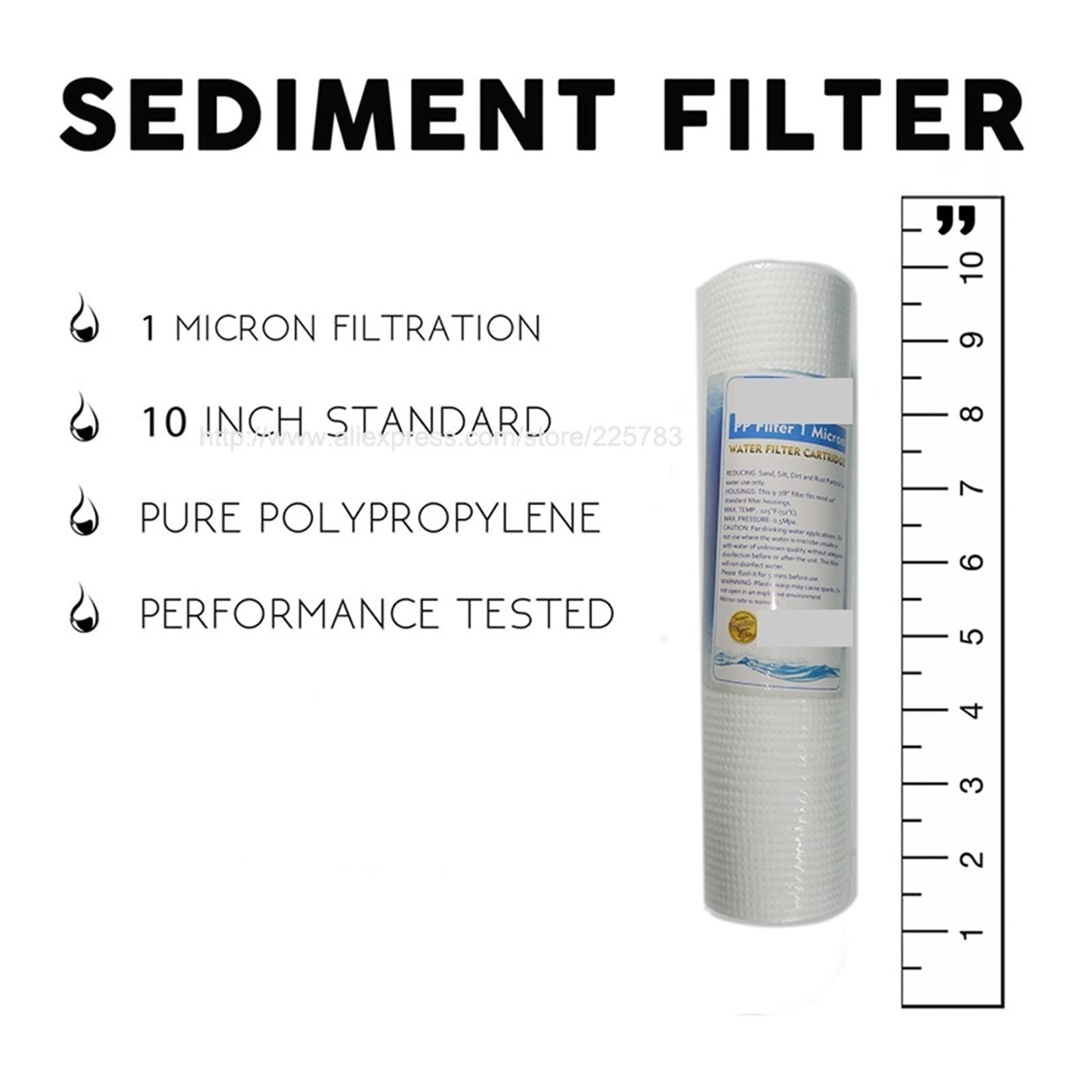 Filtro de agua debajo del fregadero, Filtro de algodón Pp de 1 micra + filtro de carbón activado granular + filtro de agua de carbón comprimido Cto for ósmosis inversa de 5 etapas Utilizado en su coci