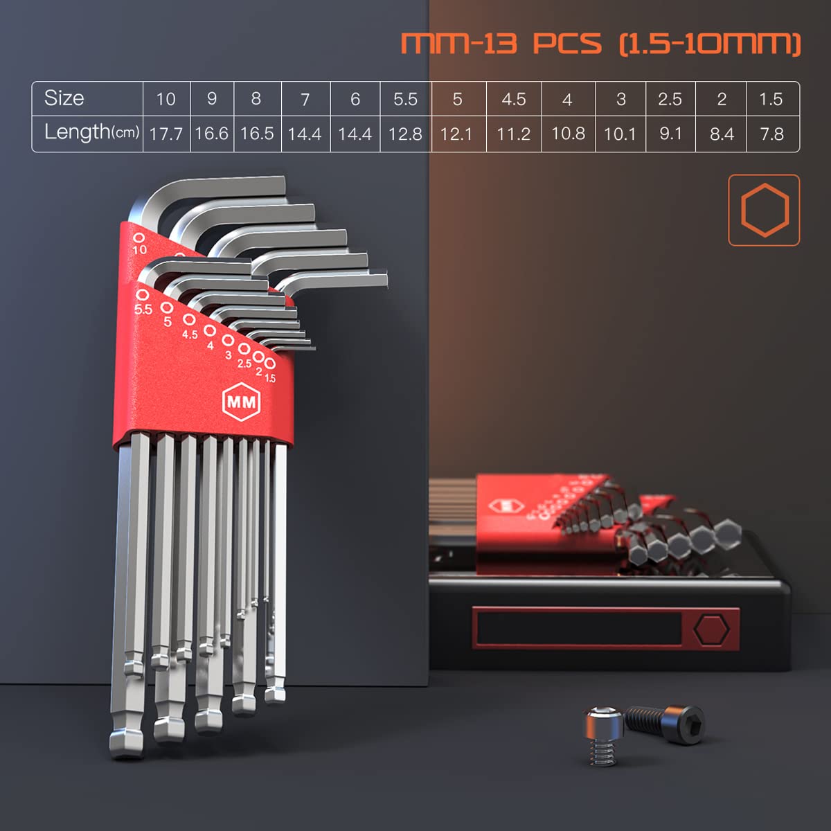 Chiave A Brugola A L - TEL-S9ZD - Eight Tool - A Testa Esagonale / Kit - Foto 6