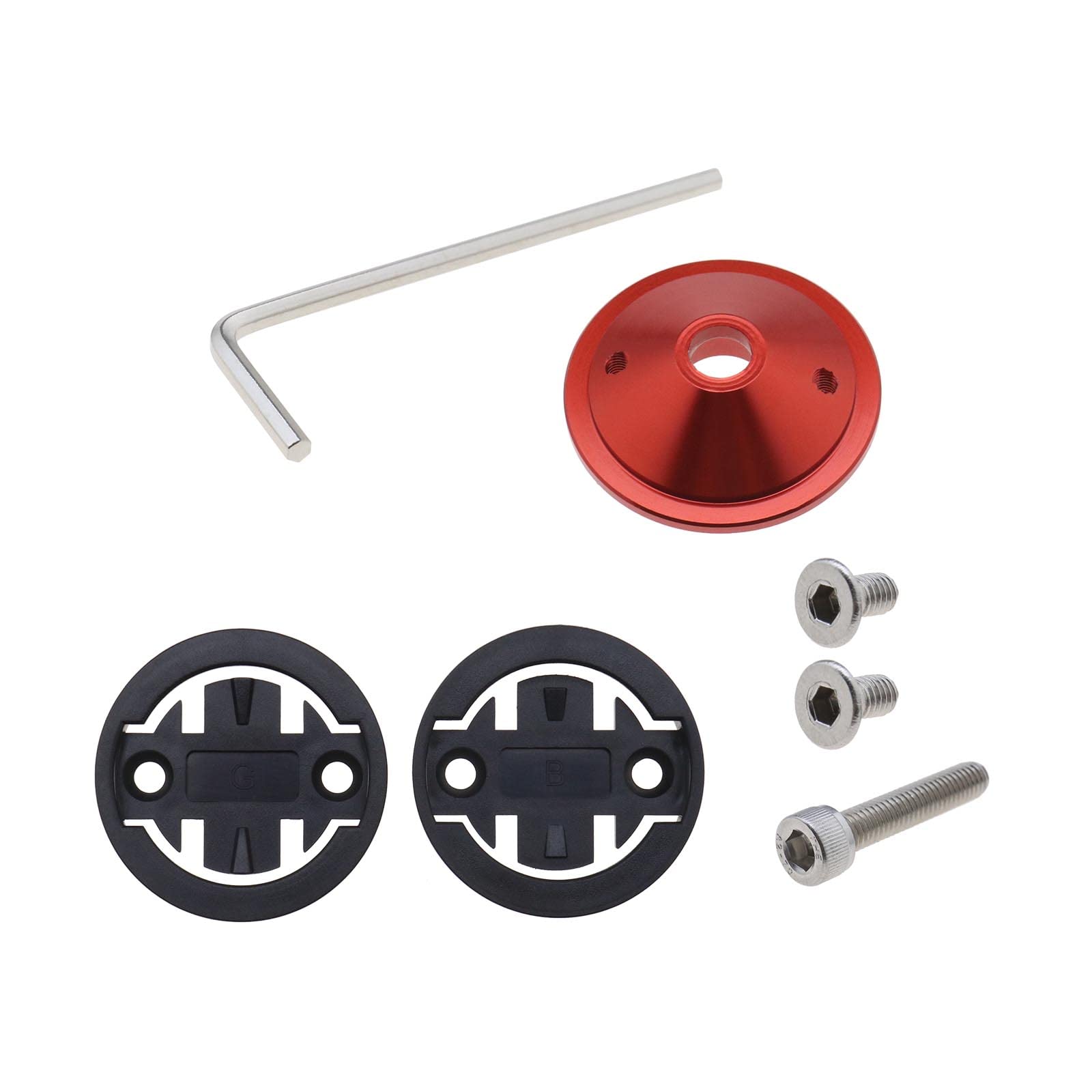 VGOLBicycle Stem Top Cap Computer Mount Holder Kit 2 Types Bike Mount Insert Adapter Compatible with Garmin Edge 1000 820 810 Compatible With Bryton Rider R530 R330 Red