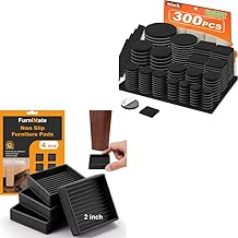 Felt Furniture Pads 300 Pieces+Non Slip Rubber Furniture Pads 2 inch 4PCS