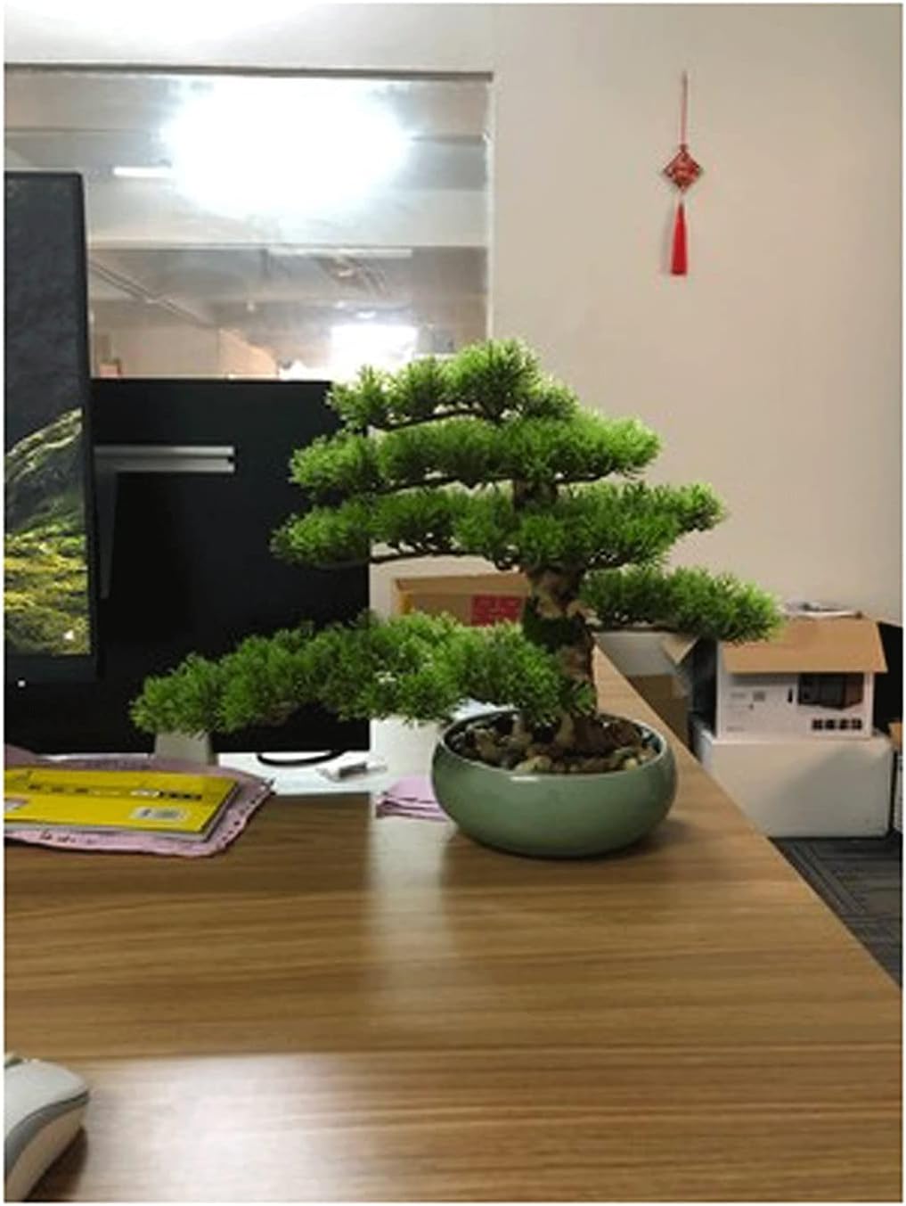 GAAHRQQQ 盆栽 木 人工盆栽 松 木 11インチ 人工鉢植え デスクディスプレイ フェイクツリーポット オーナメント ホーム Amazon｜人工盆栽 フェイク植物 装飾 人工鉢 盆栽 造花 松の木 シミュレーションツリー 大型 人工ツリー盆栽装飾品 鉢植え 人工樹木 人工観葉樹  リビングルーム オフィス デスクトップ 装飾 人工観葉植物｜人工観葉植物 オンライン通販