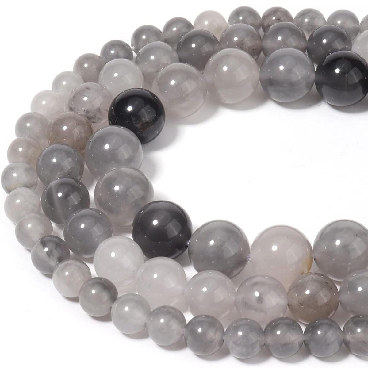 LIFAVOVY 6mm Natural Cloudy Quartz Crystal Loose Beads for Jewelry Making Round Semi Precious Gemstone 15 inch(58pcs/Strand) โ image 1