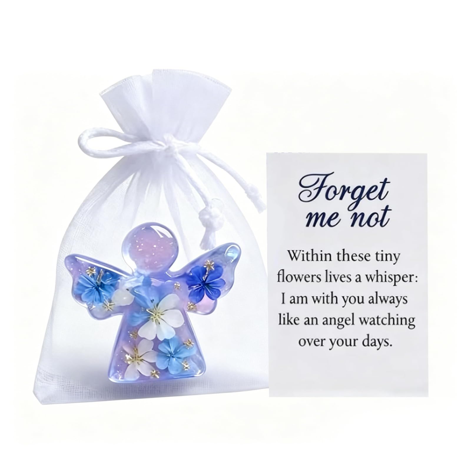 Forget Me Not Gifts,Bereavement Gifts,Guardian Angel Gifts,1 Pcs Forget Me Not Angel,Guardian Angel Gifts for Remembrance (Angel)
