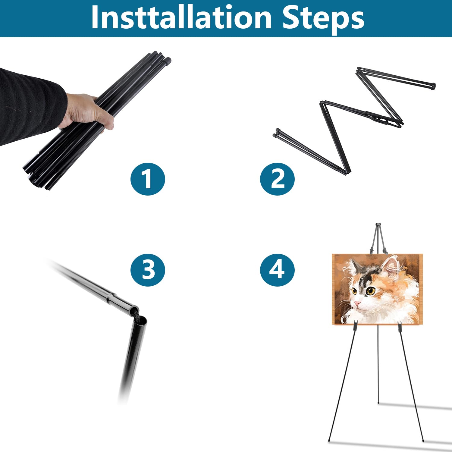 Hniuyun Black Easel Stand for Wedding Sign & Poster - Image 4