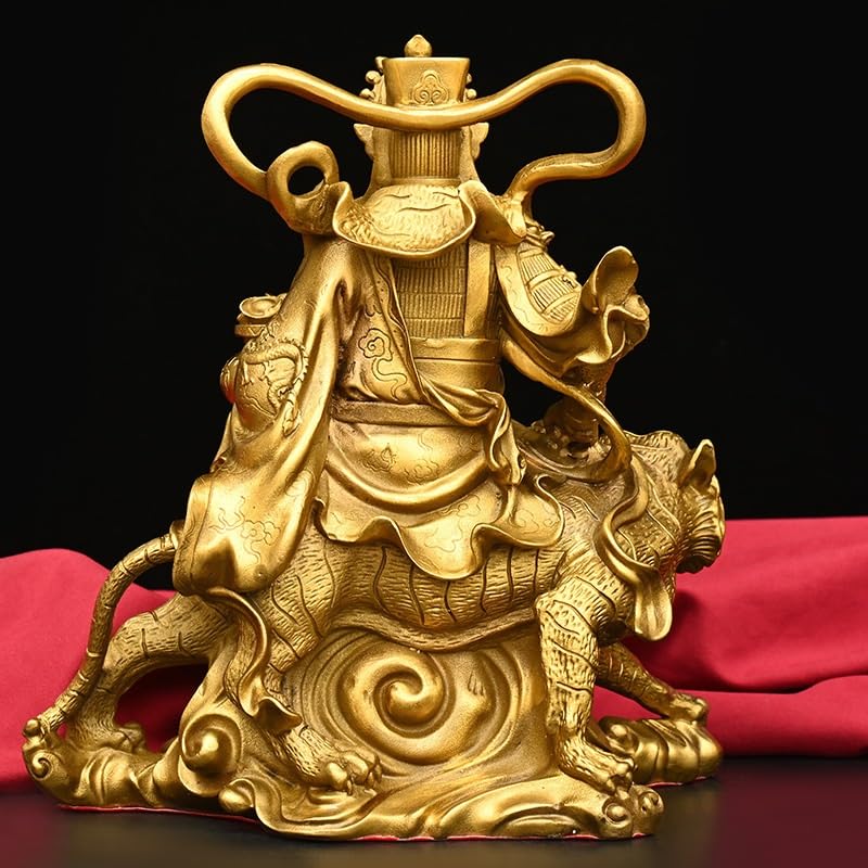 Posąg Buddy do wnętrz Bóg bogactwa rzeźba mosiężna statua Buddy ozdoby domowe kult feng shui rzeźba biurowa dekoracja pulpitu medytacyjna statuetka Buddy rzeźba (M)