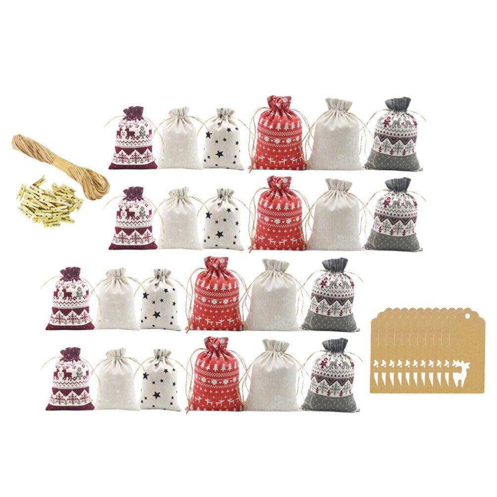 Lurrose 15pièces Pochettes Lin Avec Cordon De Serrage Sacs De Rangement