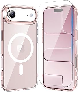 Temdan for iPhone Air Case Cover Bundles Clear Pink with Screen Protector