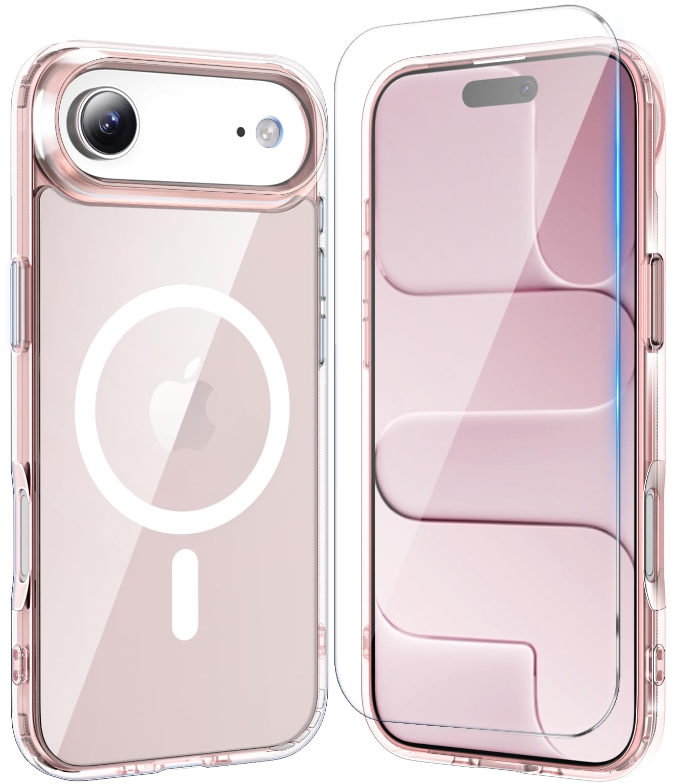 Temdan for iPhone AIR Case with Screen Protector Pink