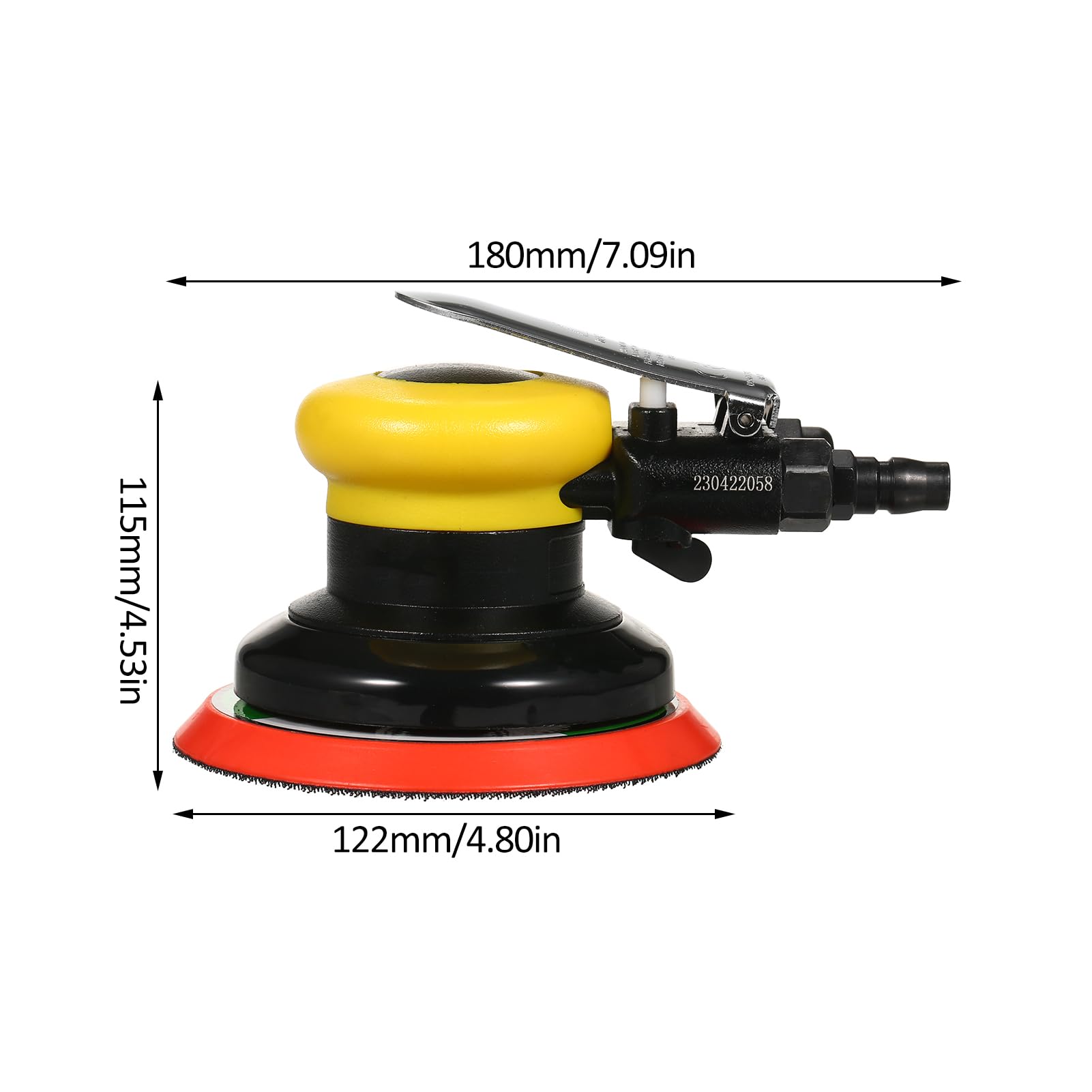 Lijadora Neumática de 5 Pulgadas con Acción Orbital de 13000 RPM (Conector sin vacío y de EE. UU.)