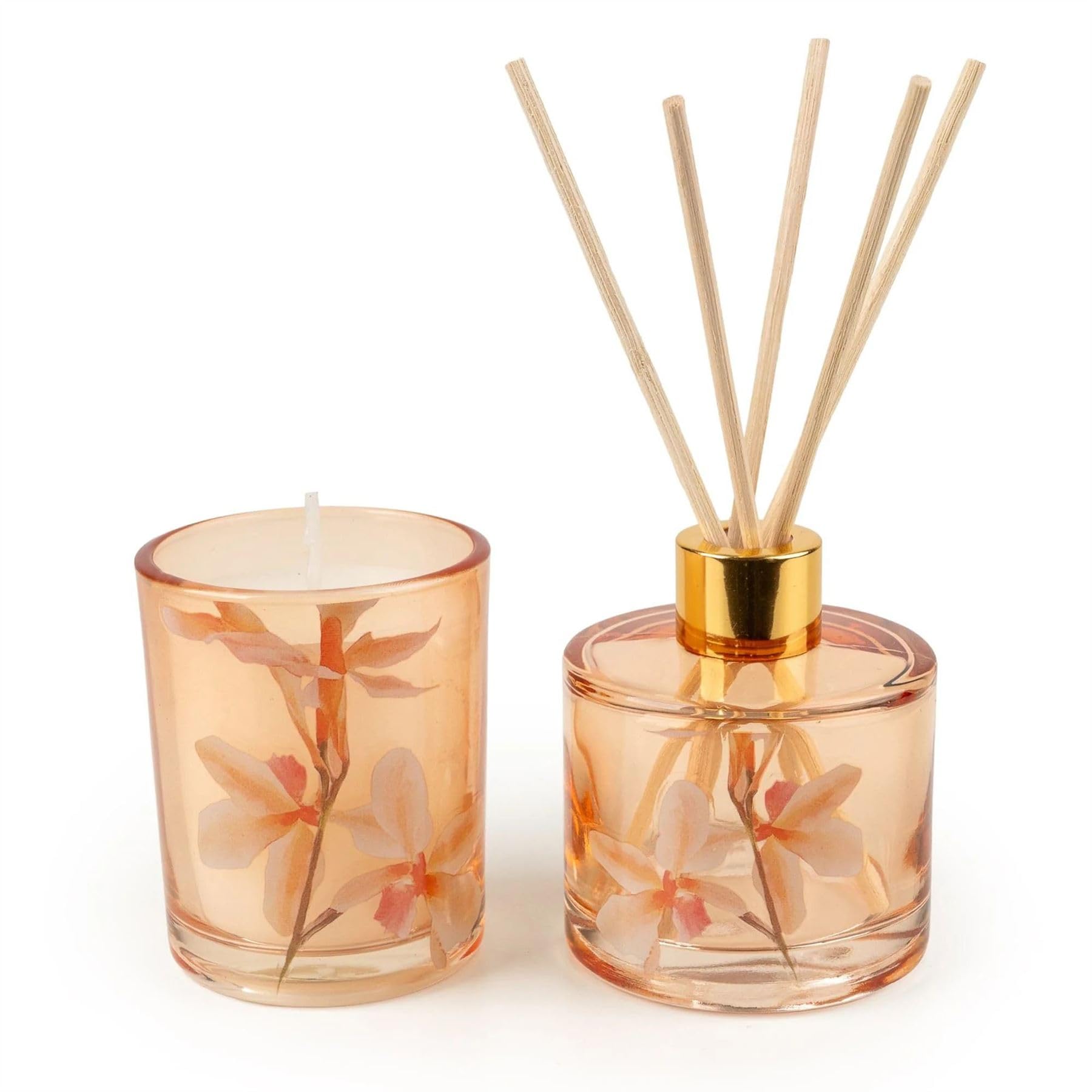 Violet and Iris Candle and Reed Diffuser Gift Set | Floral Scented Candle and Flower Diffuser for Home and Gifts