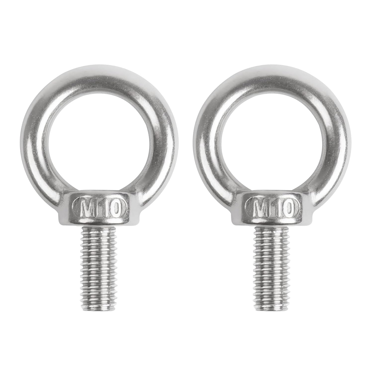 2PCS Juttzzei M8 Eye Bolt Heavy Duty, M10x20MM /0.79" Eye Bolts Male Screw with Thread, 304 Stainless Steel Lifting Ring Eye Bolts M8 for Living Lifting,Engineering Equipment