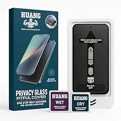 Película Privativa iPhone 16 Pro Max com Aplicativo Full Cover Vidro Temperado Anti Impacto Anti Espião Aplicação Automática Sem Bolhas Proteção Tela Anti Risco Oleofóbica Antimicrobiana