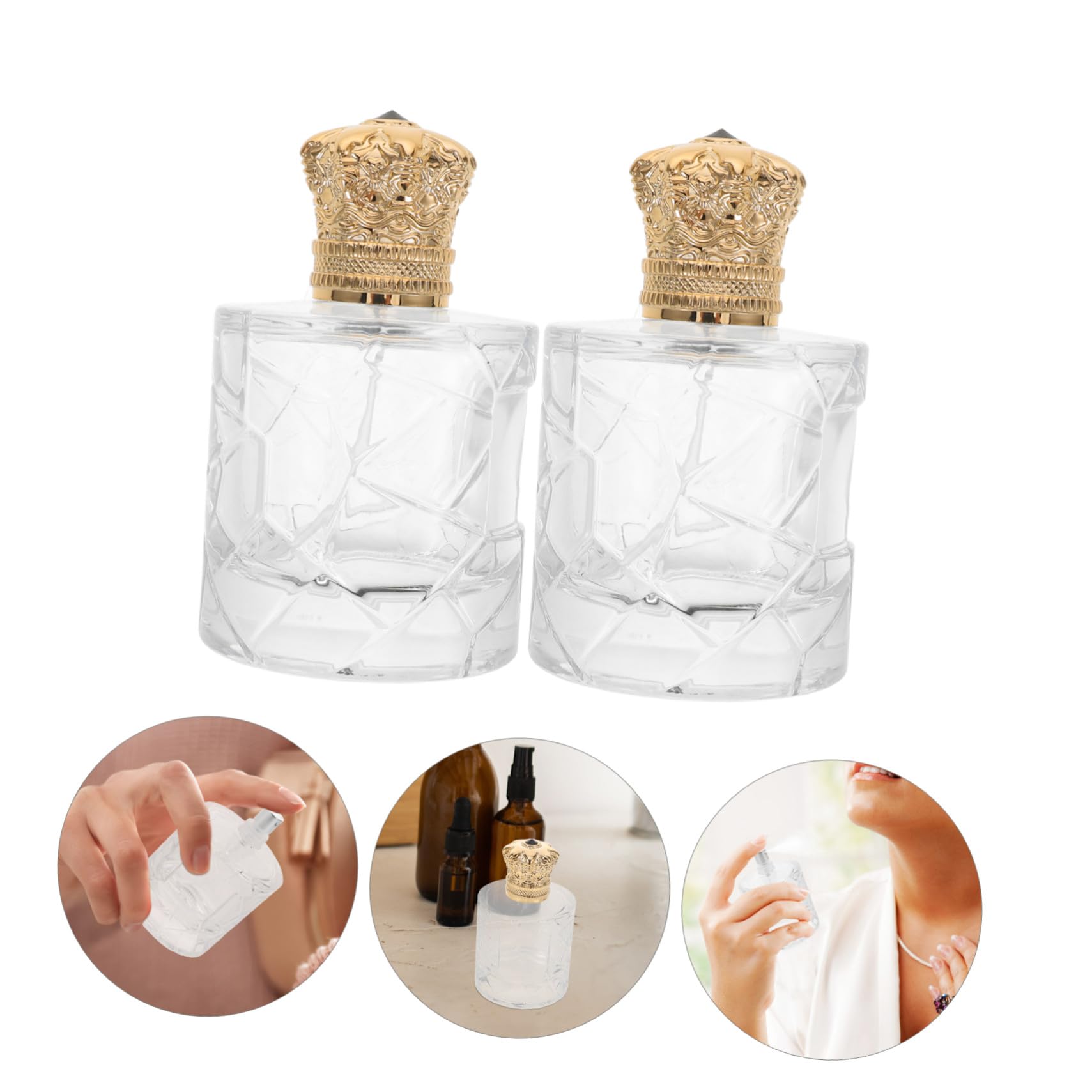FRCOLOR Boccetta Profumo Ricaricabile 100ml in Vetro Trasparente 3 Pezzi | Atomizzatore da Viaggio, Flaconi Vuoti per Fragranze e Cosmetici, Uso Quotidiano e Make-up