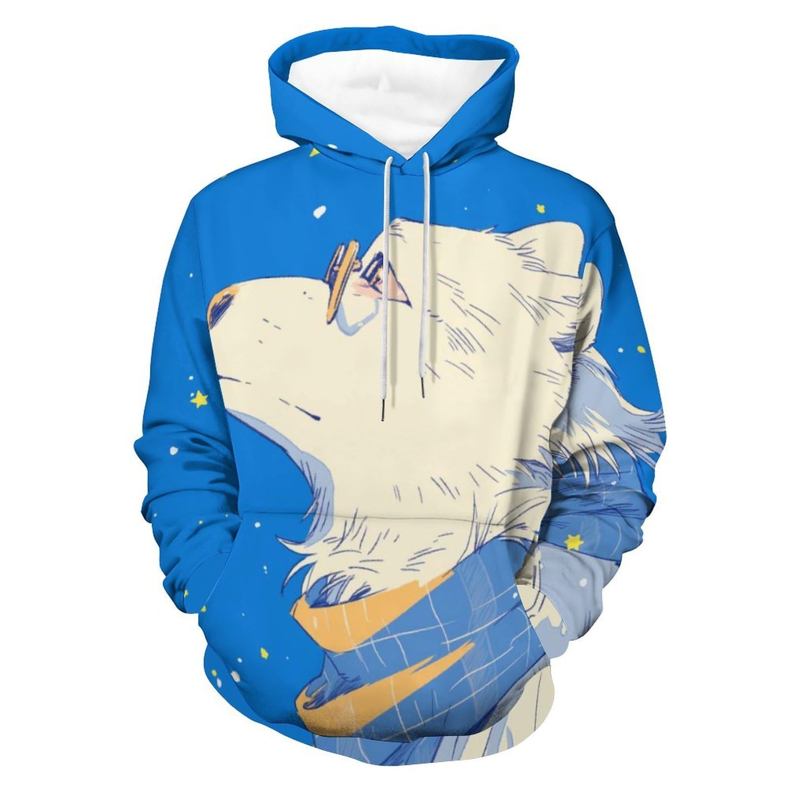 Sweat à capuche graphique chien blanc imprimé manches longues S - 8