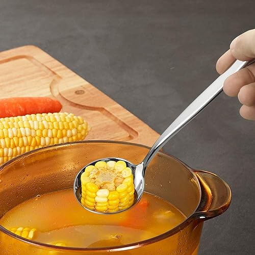 Miniatura 4 de Idotry - Cuchara de sopa de salsa de acero inoxidable, 2 piezas, cucharón de salsa, cucharón pequeño