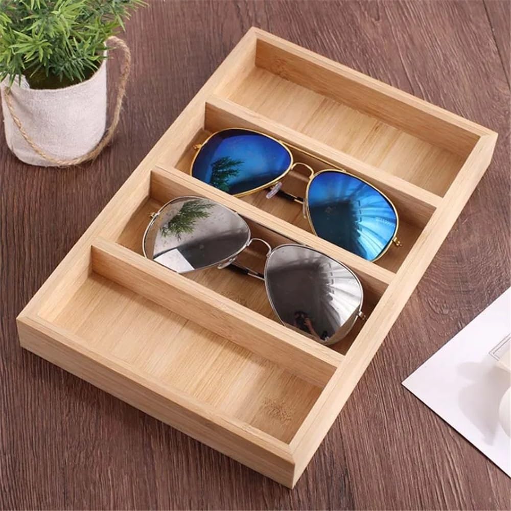Soporte Gafas Caja de almacenamiento de madera de encargo de las gafas de sol del hogar de la caja de presentación de los vidrios de la caja de almacenamiento de las gafas de sol de las señoras Titula