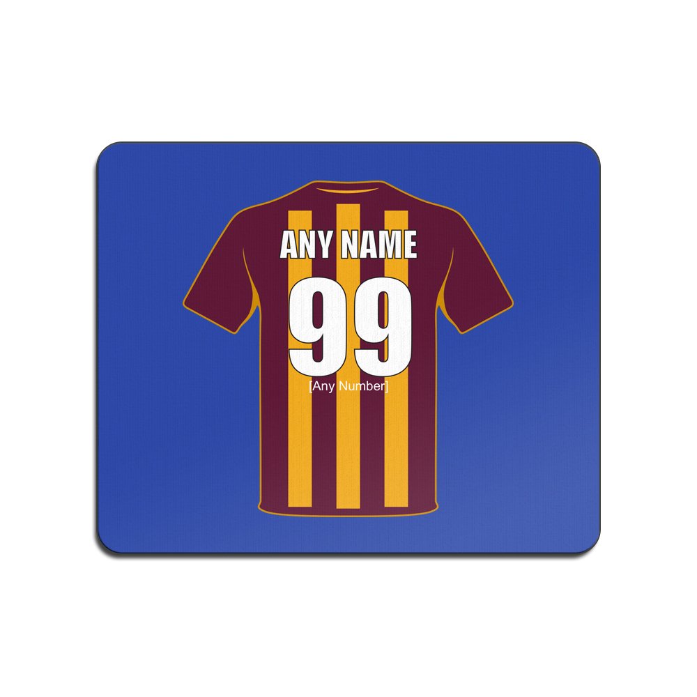 UNIGIFT Personalised Gift - Bradford City Mouse Mat (Football Club Design Theme, Colour Options) - Any Name/Message on Your Unique Pad MouseMat MousePad - The Bantams Paraders Citizens SFC