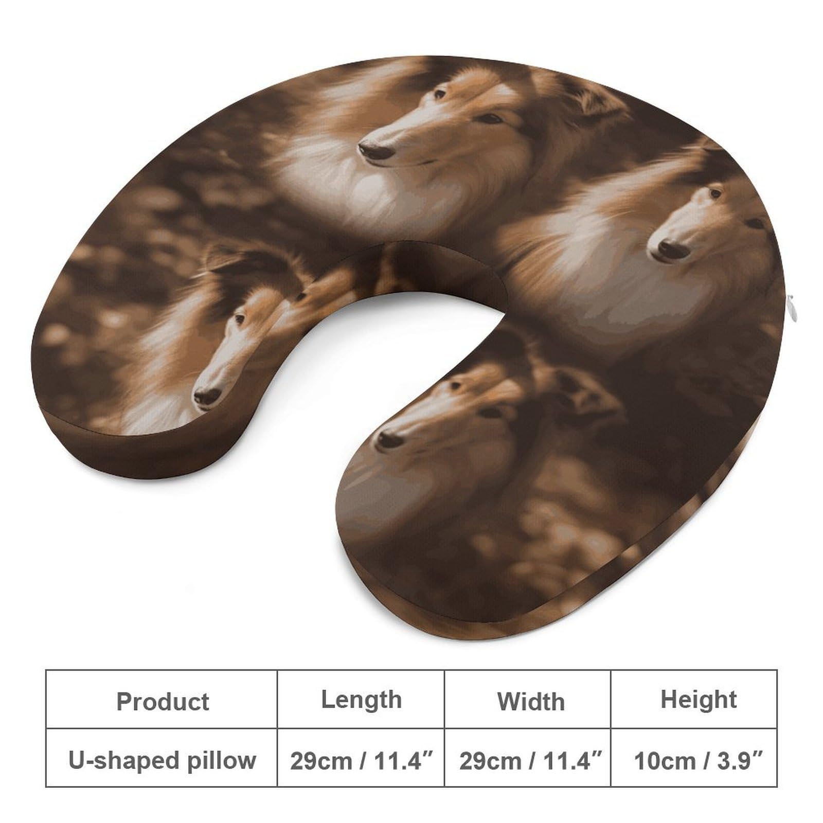 Shelties Almohada en forma de U, núcleo de almohada de espuma viscoelástica, cojín, proporciona apoyo para el cuello, almohada de viaje, adecuada para aviones, coches, hogares y oficinas.
