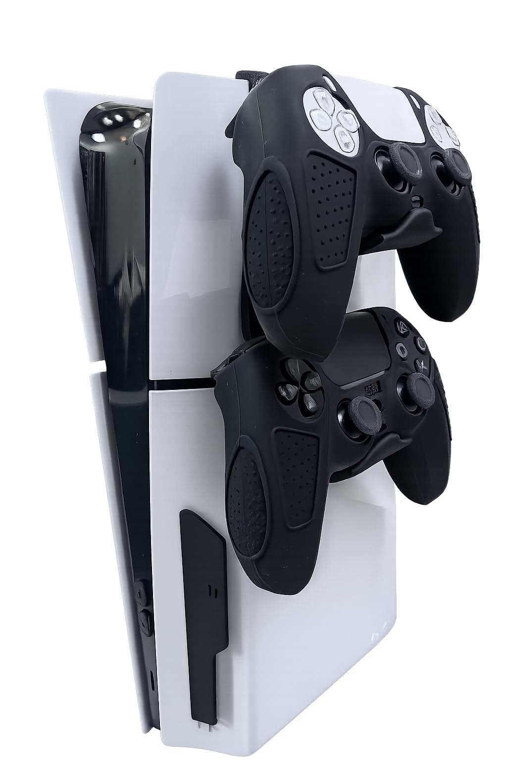 Dual Controller Stand Compatible with PS5, Holds 2 Controllers, Secure Cradle Design, White, Clip-on Mount-image-16