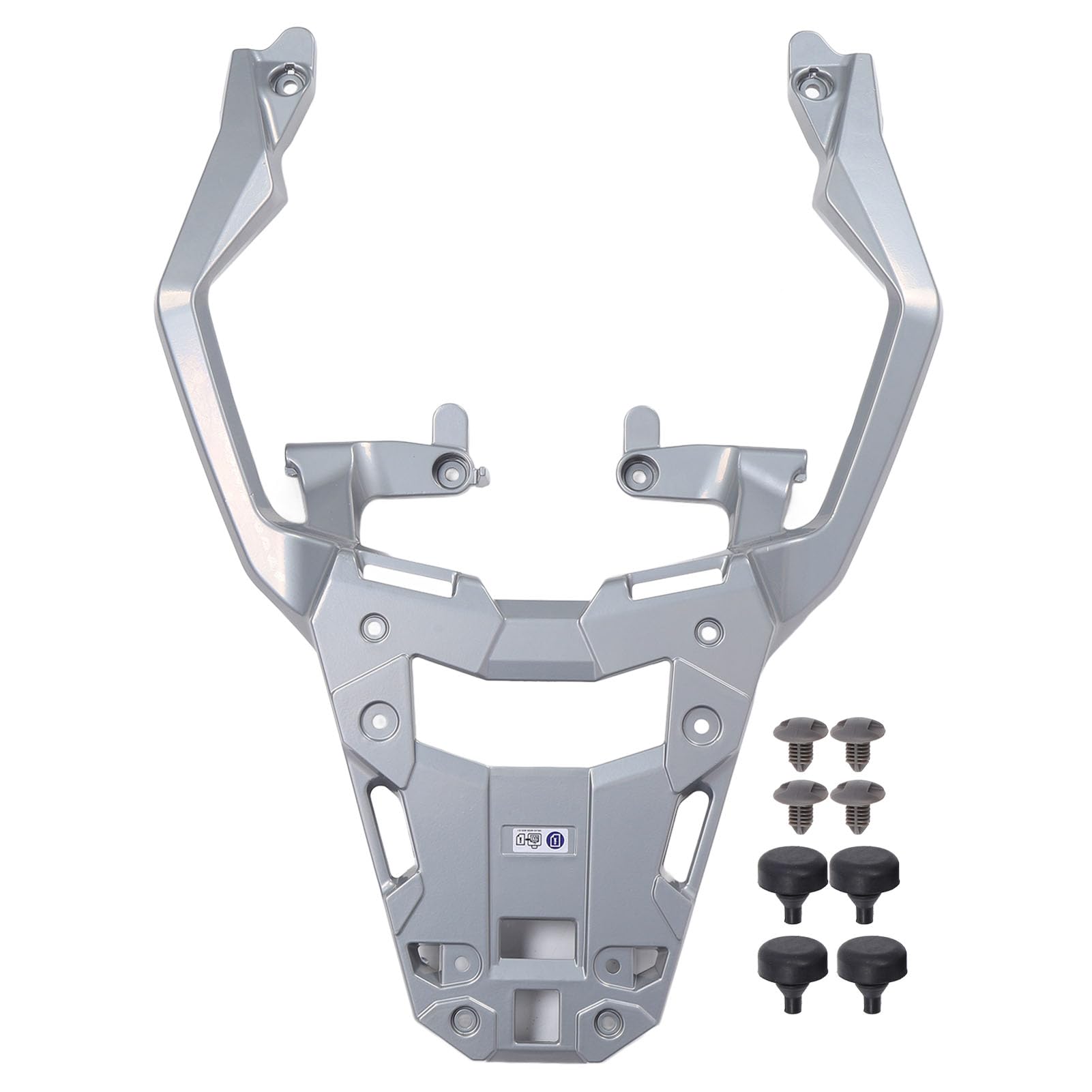 Akozon Pastilla Trasera de Cojinete de Carga Alta: Soporte de Transportista de Equipaje de Aleación de Aluminio para XADV750 NSS750, Acabado Mate Plateado - Ideal para Carga,