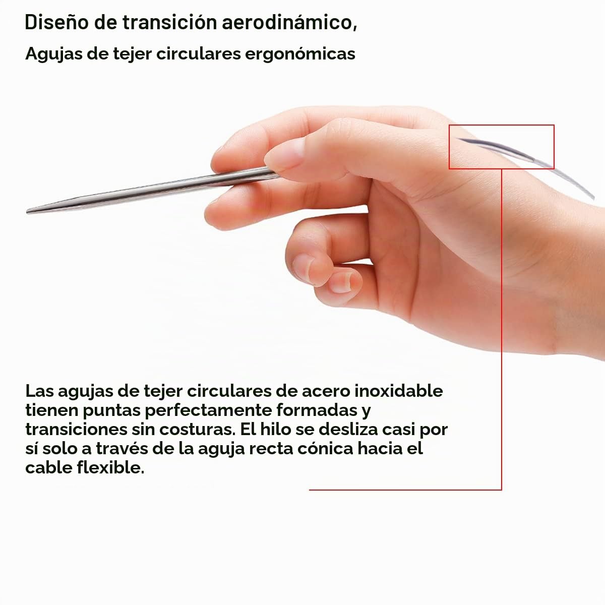 Coopay Juego de agujas circulares de acero inoxidable, 9 agujas de tejer circulares de 120 cm con soporte de aguja, 2.5 – 10 mm, agujas de tejer profesionales