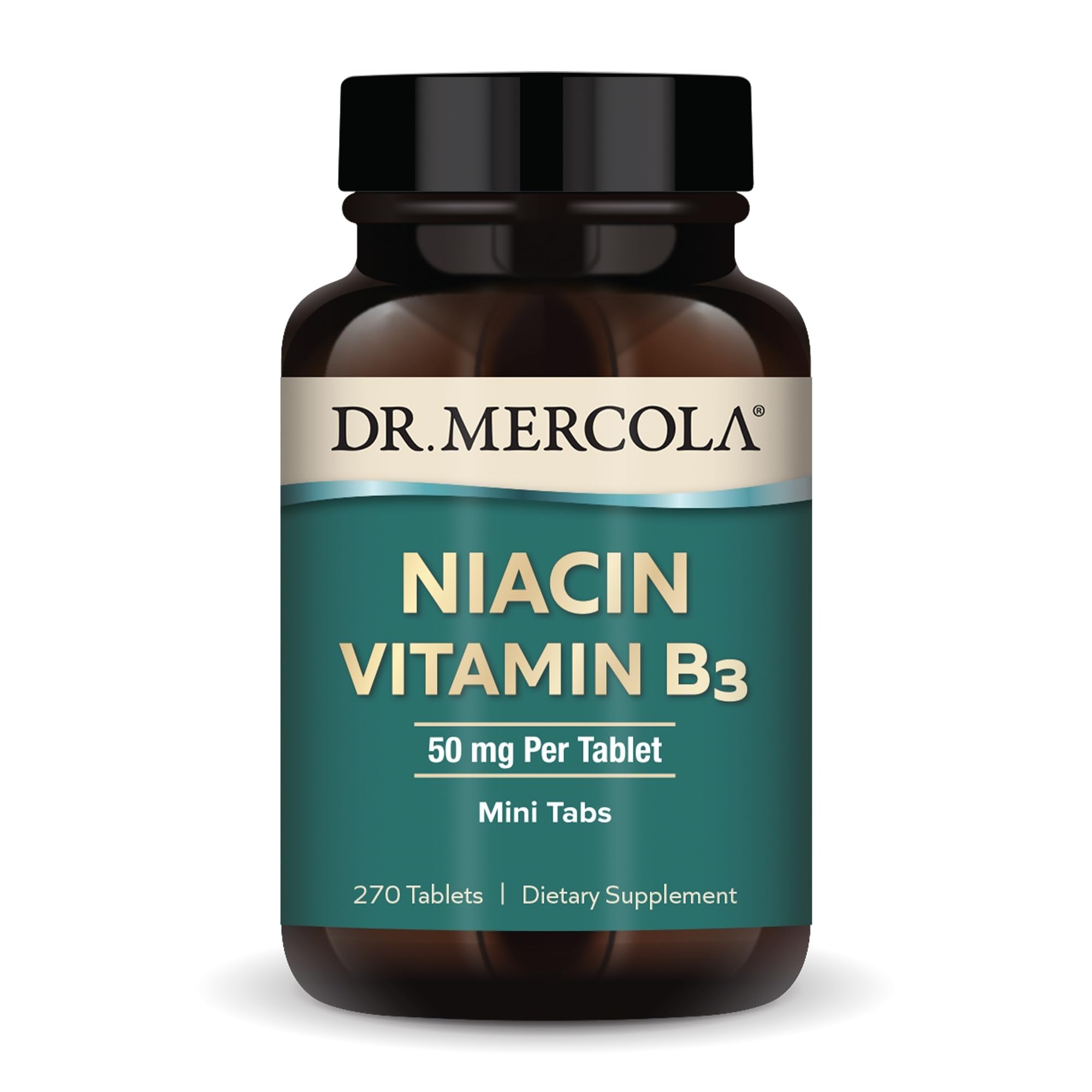 Dr. Mercola Niacin Vitamin B3, 50 mg, 270 Tablets (90 Servings)