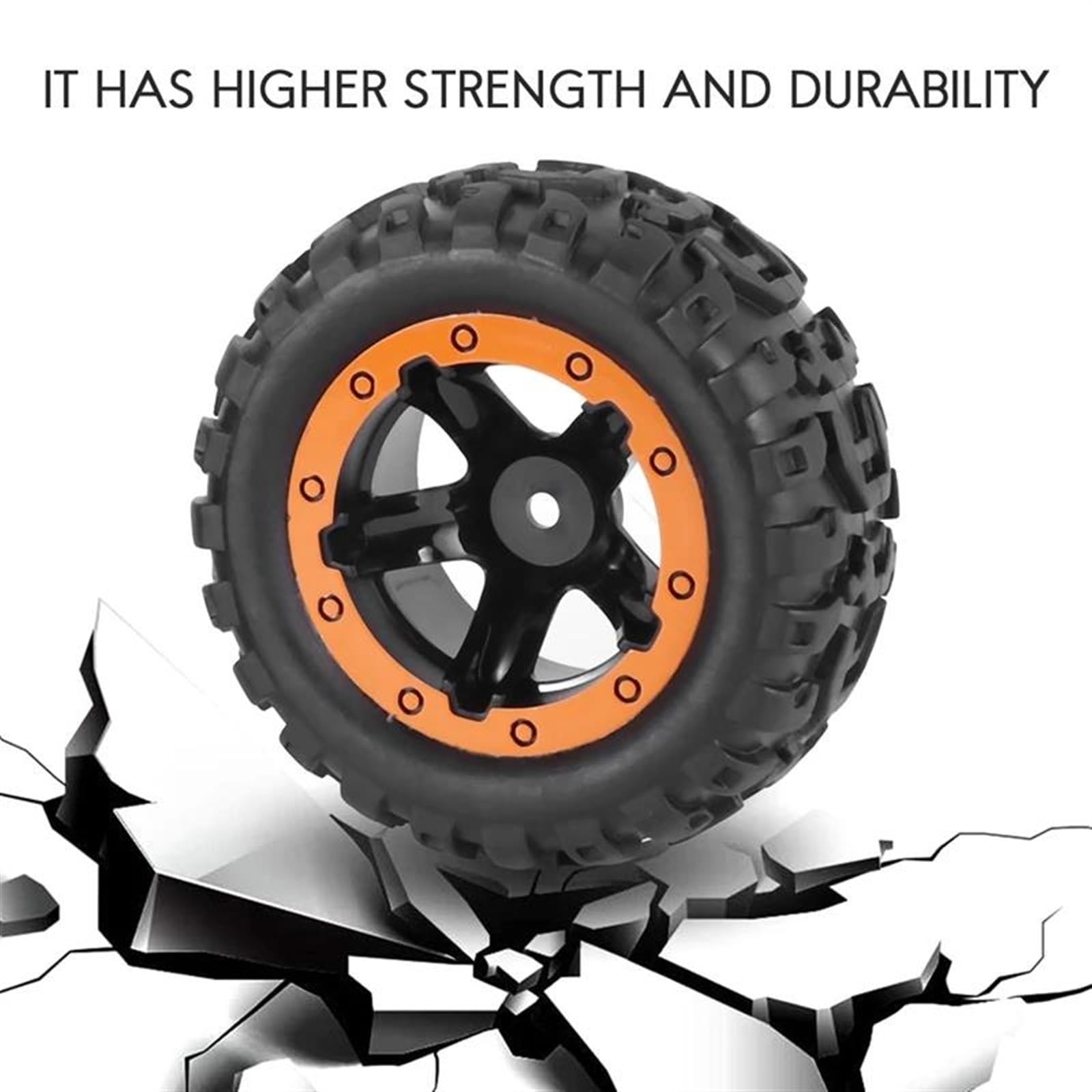 RC Car Pneumatico Ruota Compatibile con HBX 16889 4 Pezzi Pneumatici E Ruote Cerchioni Accessori per Auto Telecomandate 1/16 RC Auto Pezzi di Ricambio M16038