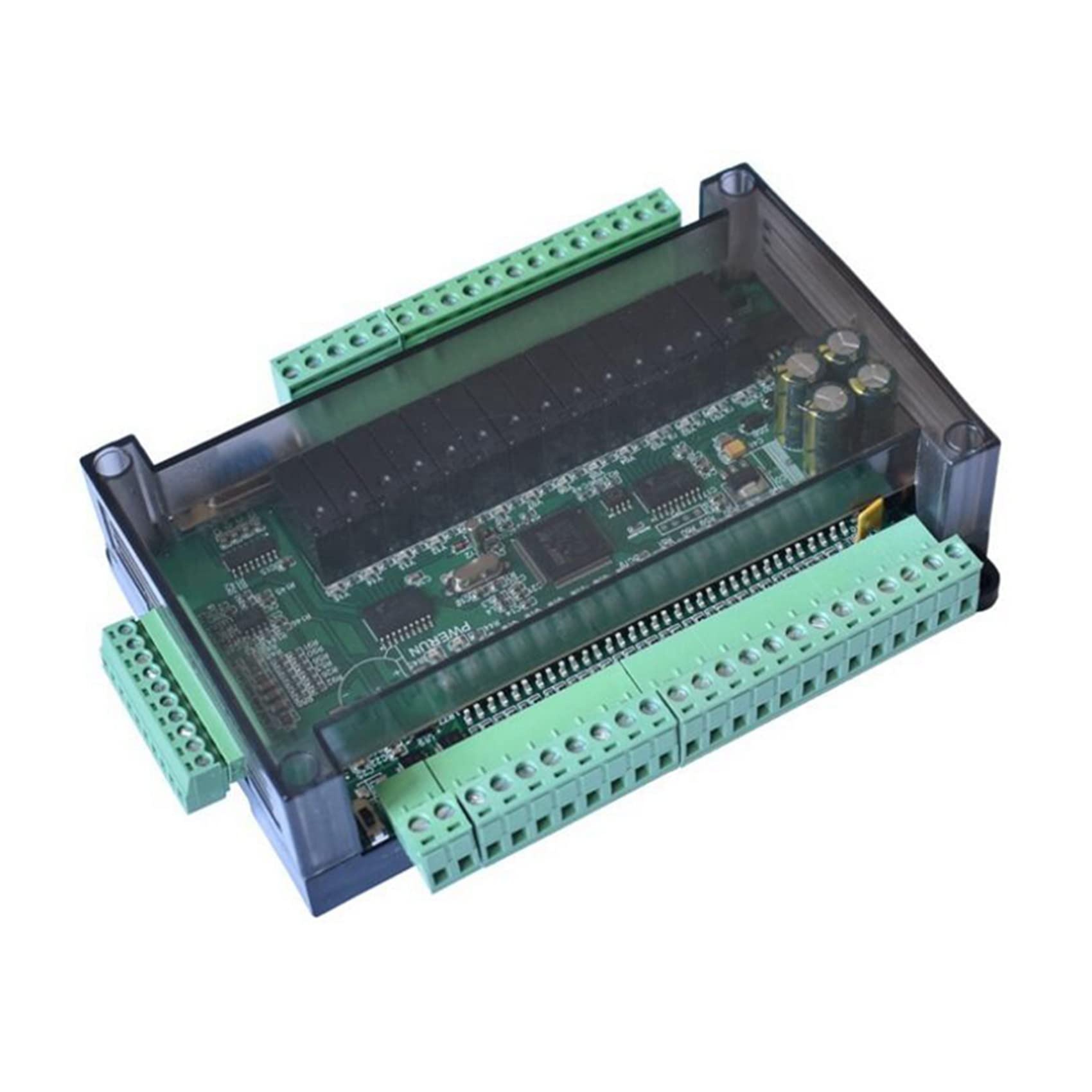 2 x PLC przemysłowa płytka sterująca, prosty programowalny kontroler typ FX3U-30MR, obsługuje komunikację RS232 / RS485