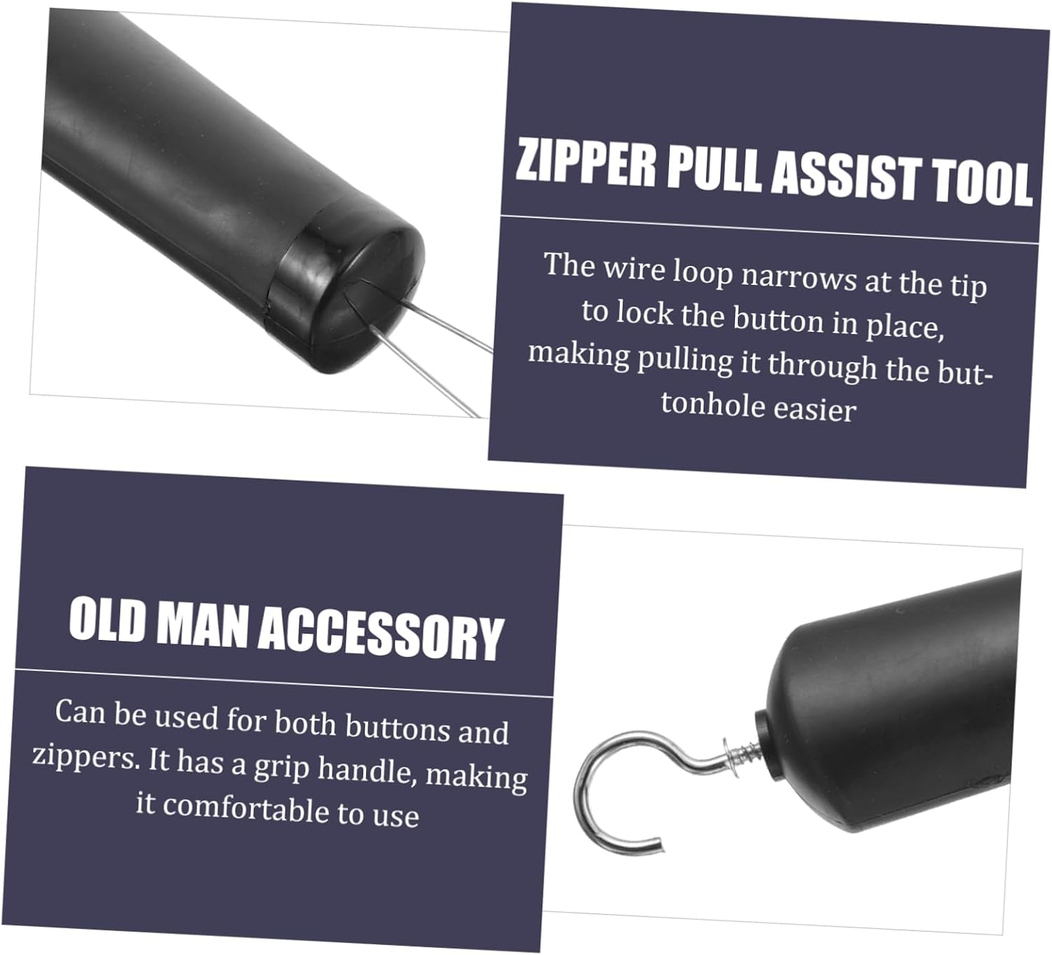 3pcs Button Hook and Zipper Pull Dressing Aid for Clothing