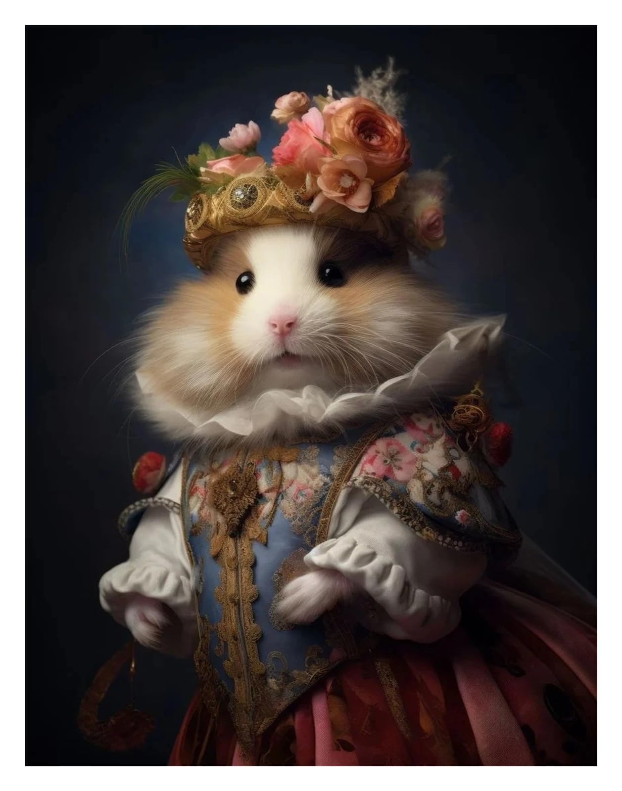 Affiche d'animal en costume bohème : peinture sur toile lion éléphant 50x70