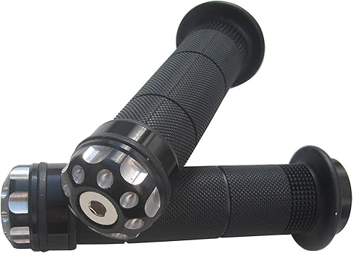 MotorToGo - Puños para manillar de motocicleta de 0.866 in con tapa negra CNC para 2006 Suzuki Vstrom 650 DL650