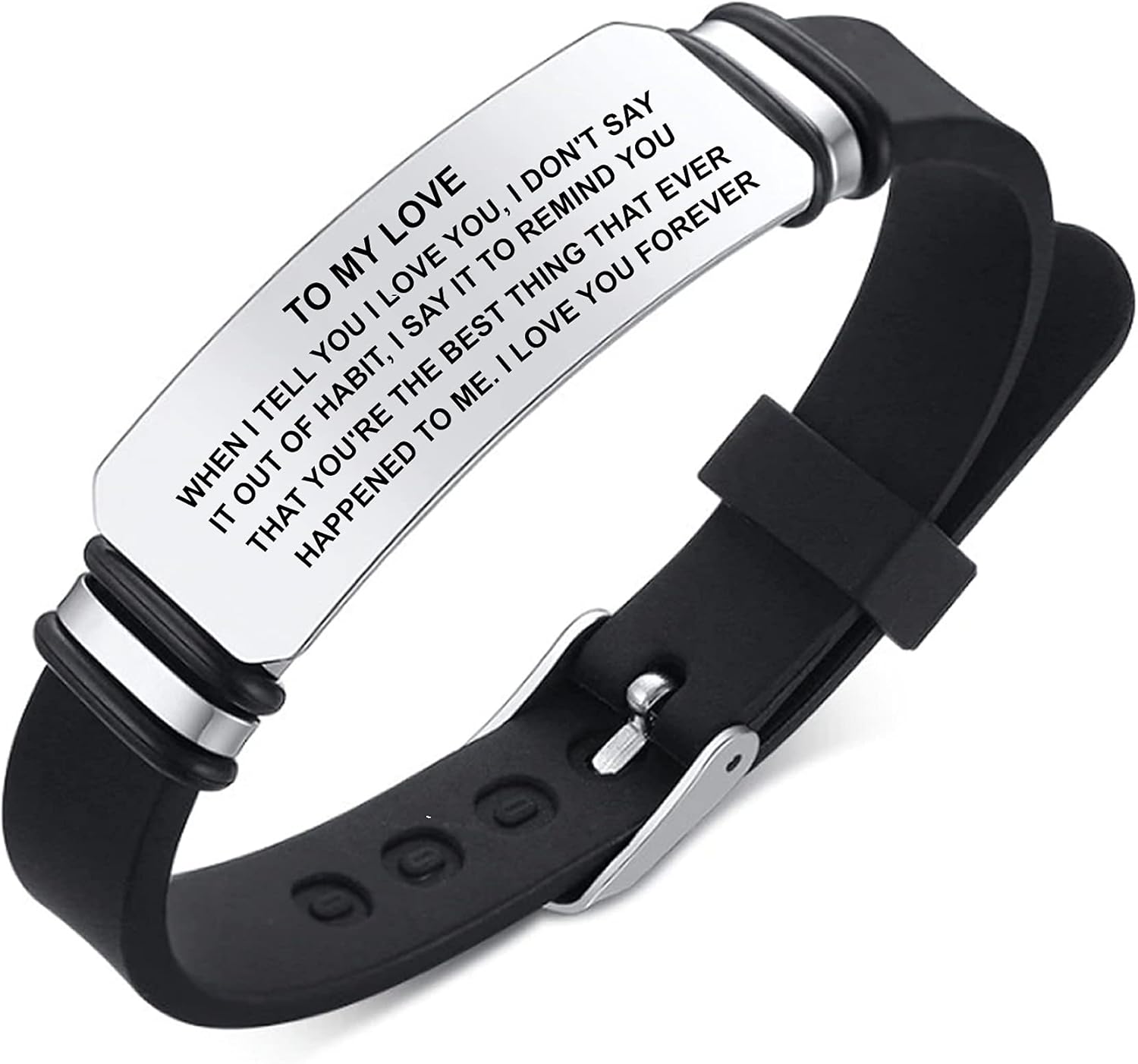 creatique Inspirational Bracelets Engraved, Personalized Gifts to My Son, to My Daughter Husband Wife Bracelet, Son Bracelet from Mom and Dad, Son Gift for Graduation, Birthday