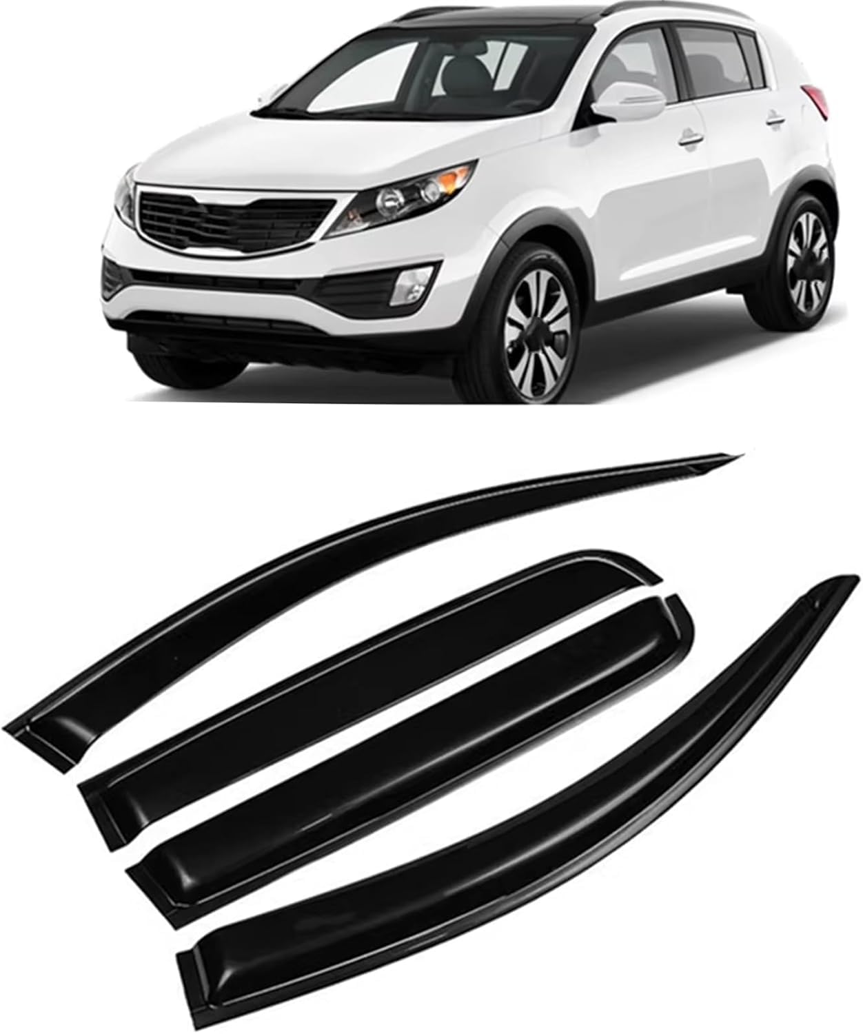 nwsplmy Wind Deflectors for Sportage 2011-2016, Rain Guards Window Visors, 4-Piece, Protects Against Fading & Cracks