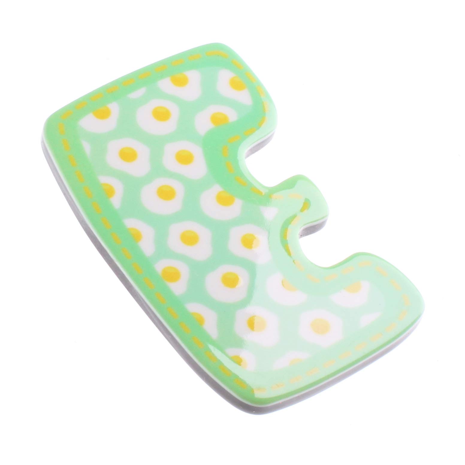 Letter E Initial Monogram Fried Egg Pattern Novelty Magnet