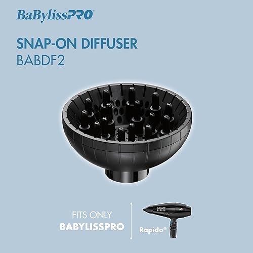Miniatura 3 de BaBylissPRO Snap-On Diffuser Attachment for Hair Dryer - for Rapido or Brava Hair Dryer ONLY, BABDF2