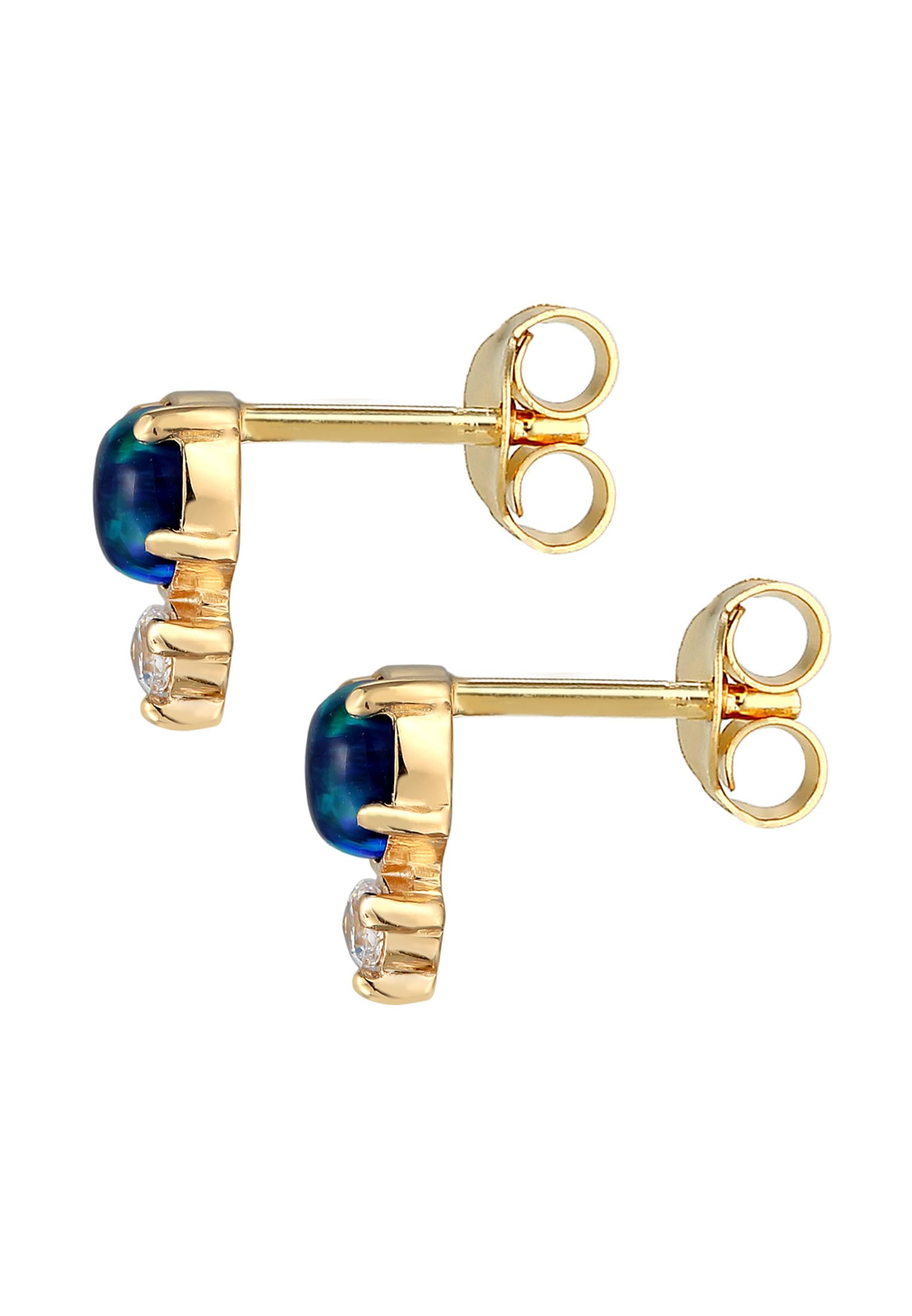 Elli Ohrringe Damen Ohrstecker Vintage mit Zirkonia Kristallen und Opal