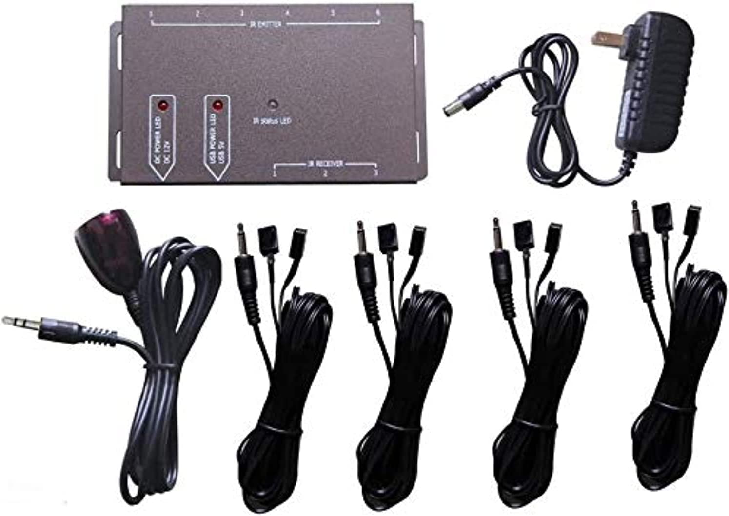 Remote Extender 8 Emitters 1 Receiver IR Repeater Hidden System Kit EU