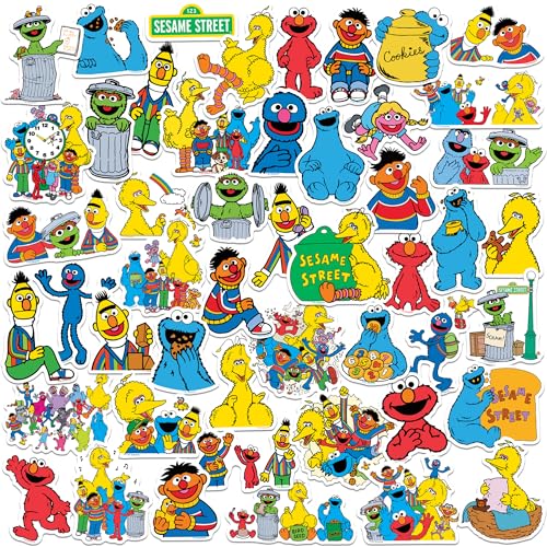 Sesame Street Vintage 1969 50ct Vinyl Sticker Pack Scrapbooking Tablet