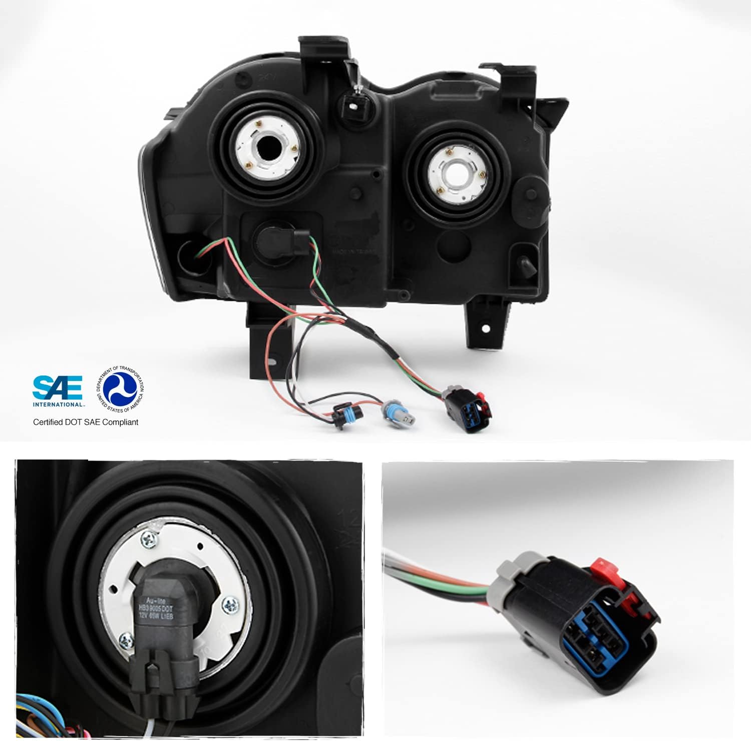 AKKON - For Jeep Grand Cherokee Halogen Type Headlights Head Lamps Driver Left + Passenger Right Replacement