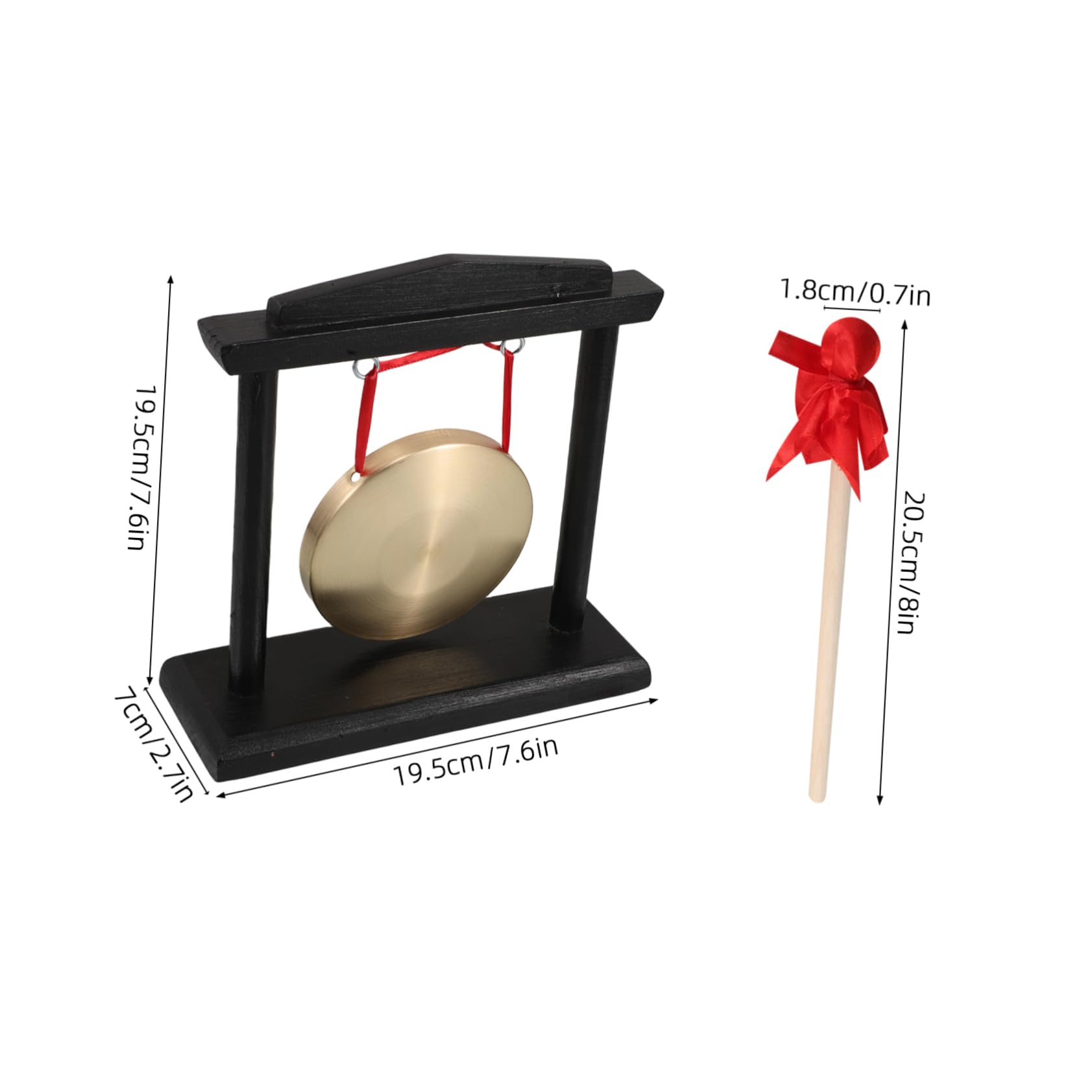 Levemolo Traditional Chinese Meditation Gong 10cm Diameter Stand Mallet for Sound Healing Decorative Use