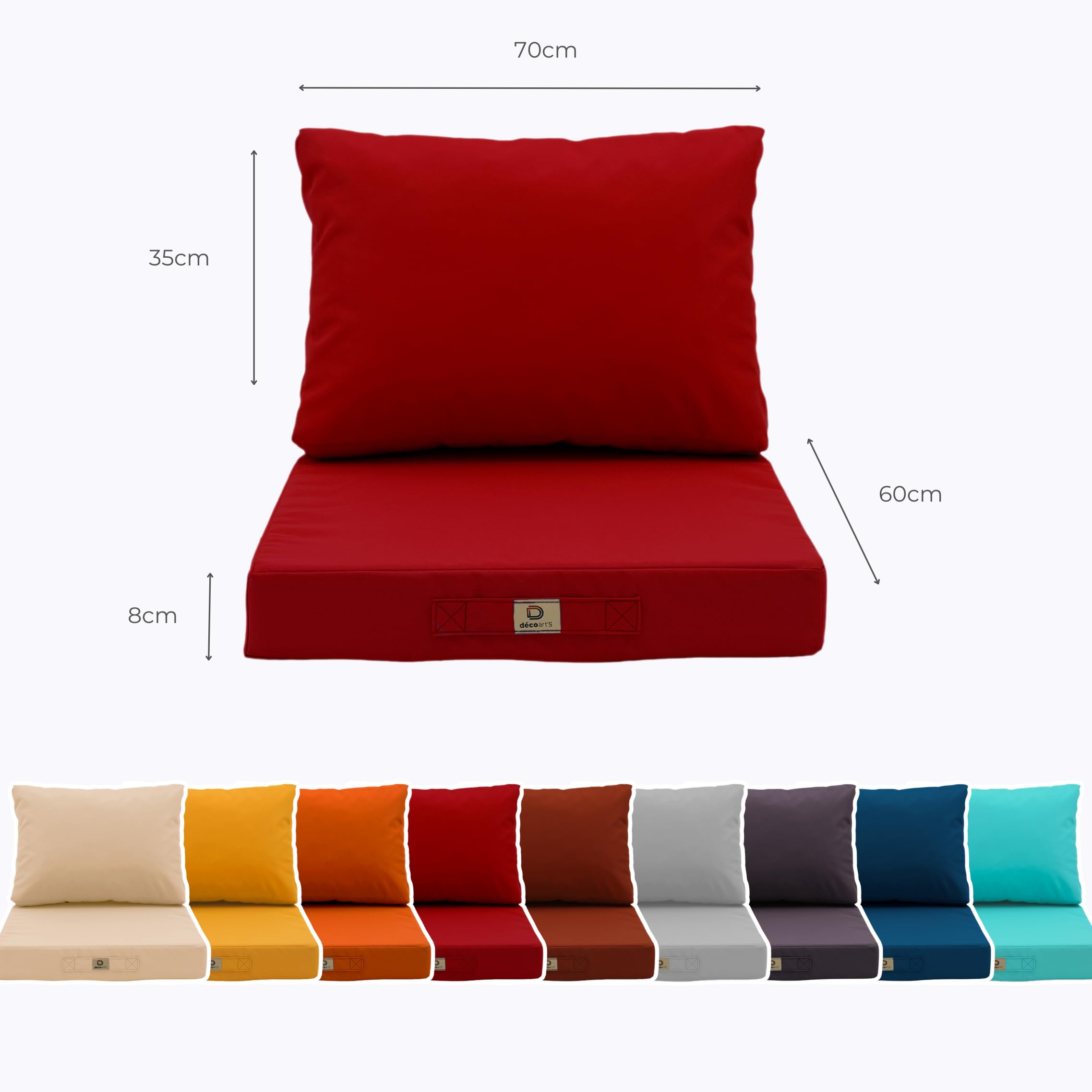 2 Stück Terrassenstuhlkissen Wasserdicht – 47,7 X 40,6 X 10,2 Cm, Burgunderrot, Mit Bändern & Griff, Aus Polyester Mit 30D-Schaum Für Outdoor-Möbel